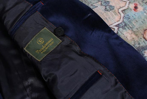 Deep Blue Velvet Blazer – Inspired by Classic Men’s Velvet Suits Plus Size